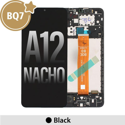 BQ7 LCD Screen Repair Samsung Galaxy A12s A127F with Frame - Black (As the same as service pack, but not from official Samsung) - MyMobile