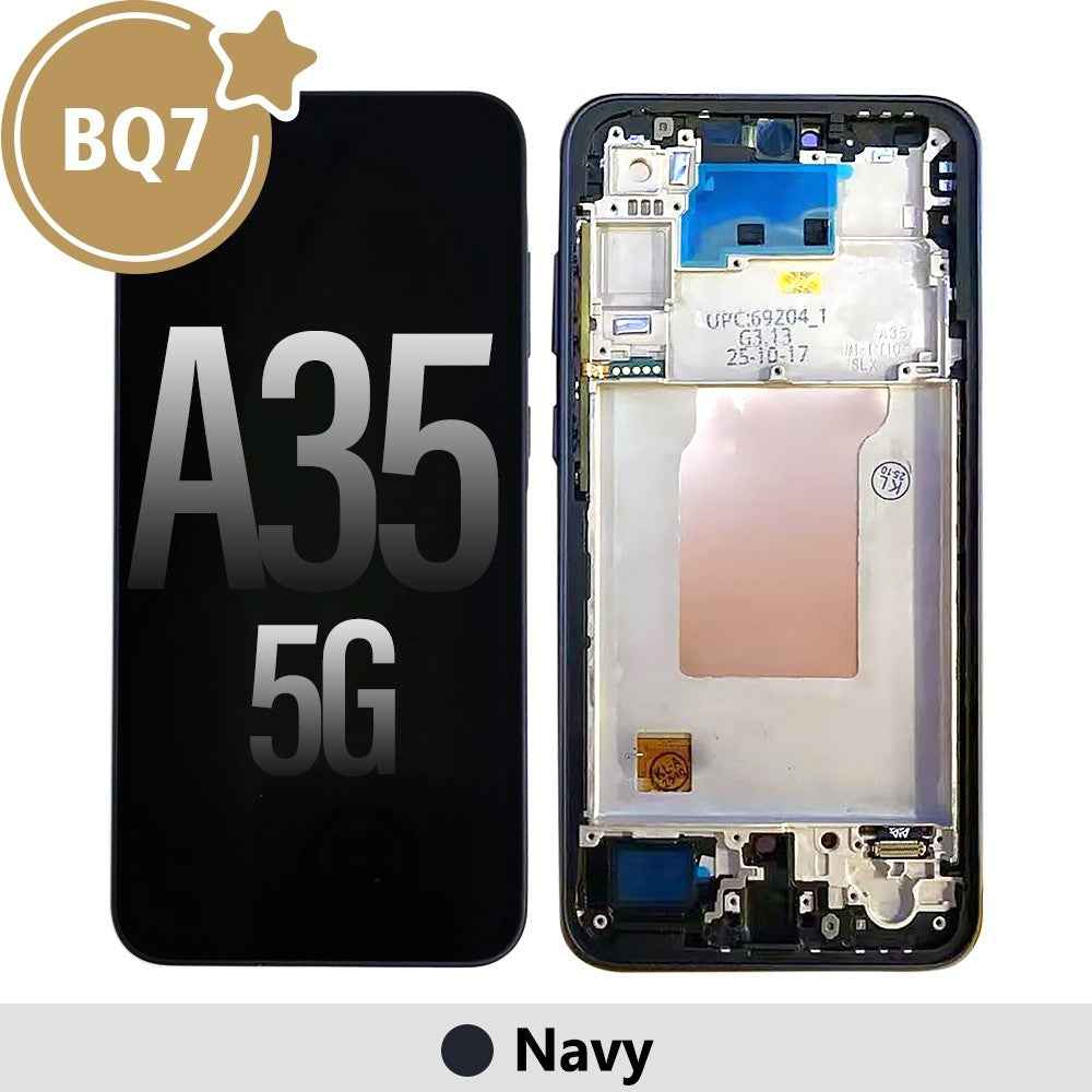 Samsung Galaxy A35 5G A356B BQ7 LCD Assembly Replacement with Frame-Navy