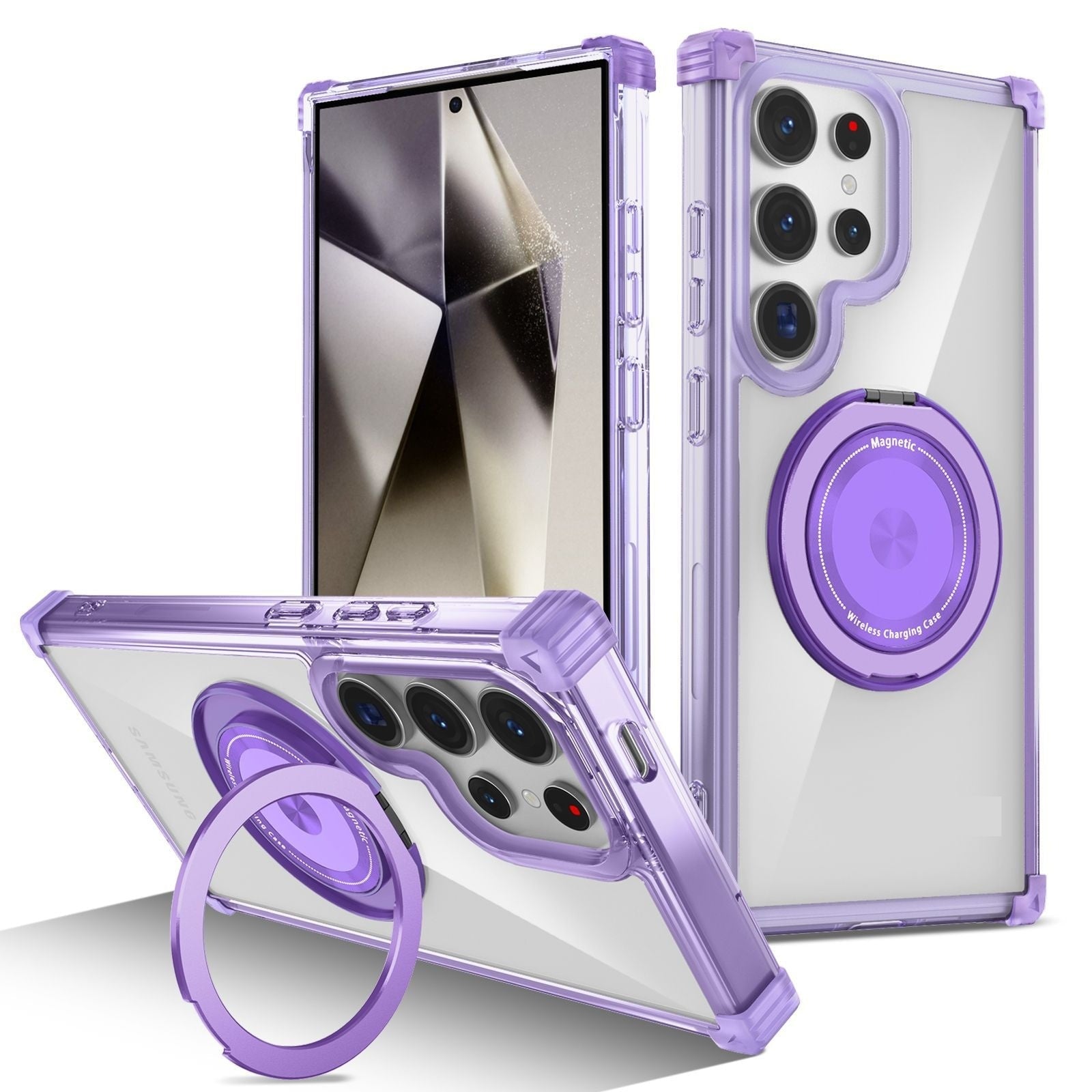 Bracket Two - in - one Strong Magnetic Rotation Phone Case For Samsung Galaxy S24 - MyMobile