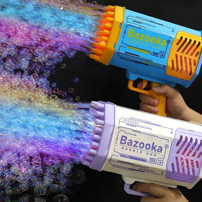 Bubble Gun Rocket Machine Gun Shape Automatic Blower With Light Toys For Kids Pomperos - MyMobile