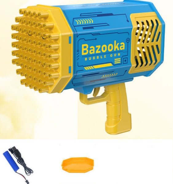 Bubble Gun Rocket Machine Gun Shape Automatic Blower With Light Toys For Kids Pomperos - MyMobile