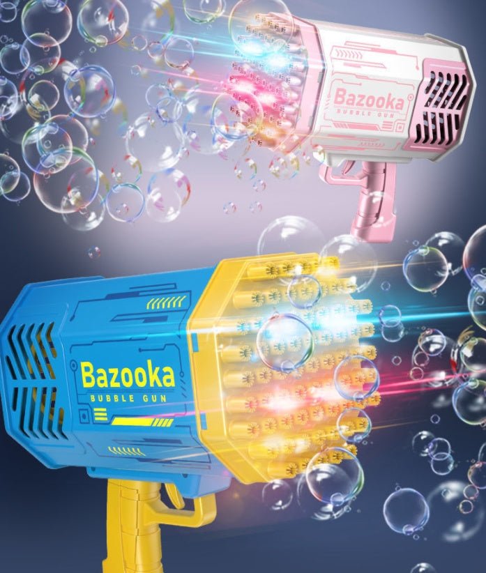 Bubble Gun Rocket Machine Gun Shape Automatic Blower With Light Toys For Kids Pomperos - MyMobile