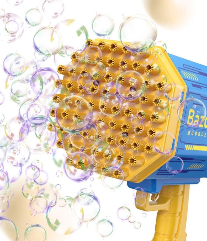 Bubble Gun Rocket Machine Gun Shape Automatic Blower With Light Toys For Kids Pomperos - MyMobile