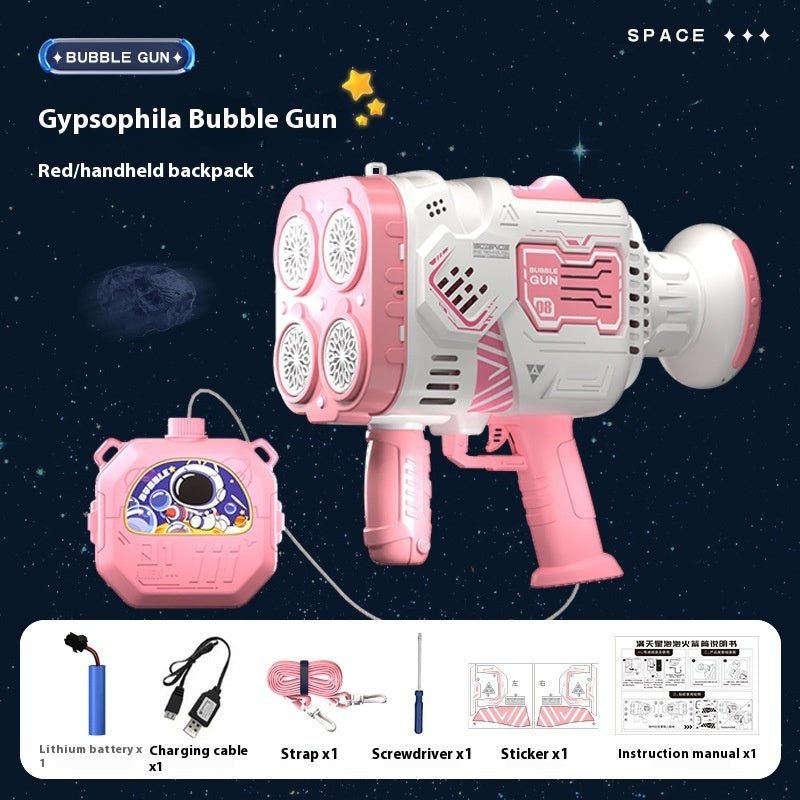 Bubble Gun Rocket Soap Bubble Machine Electric Space Launcher Continues To Produce Bubbles With LED Light - MyMobile