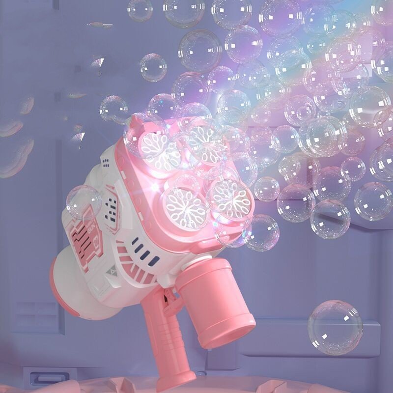 Bubble Gun Rocket Soap Bubble Machine Electric Space Launcher Continues To Produce Bubbles With LED Light - MyMobile