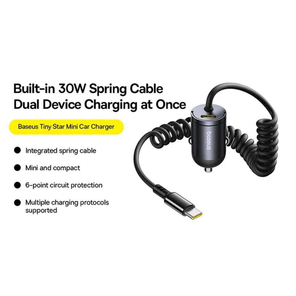 Baseus Tiny Star 30W Mini Car Charger with USB-C Cable