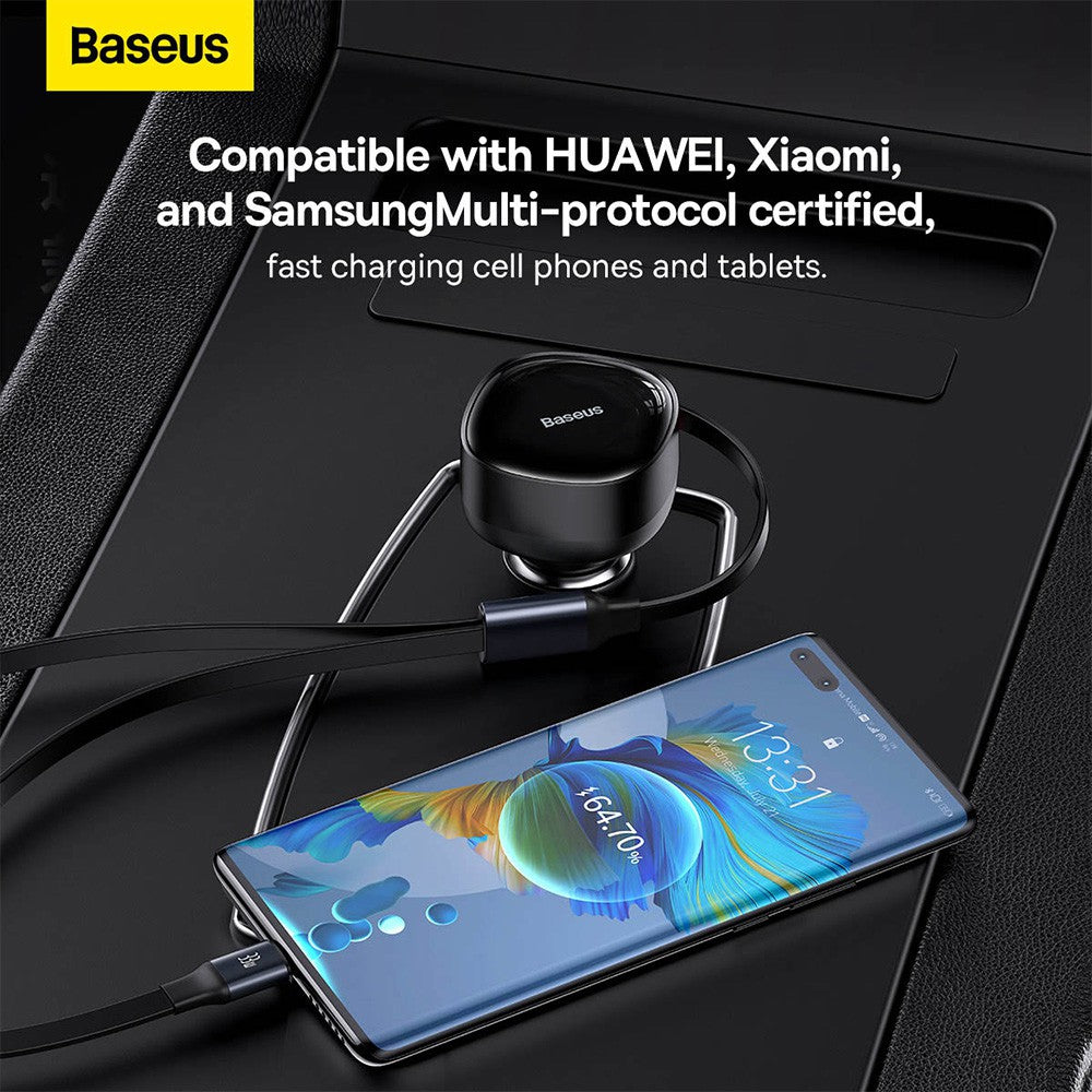 Baseus Enjoyment Retractable 2-in-1 Car Charger C+C 33W