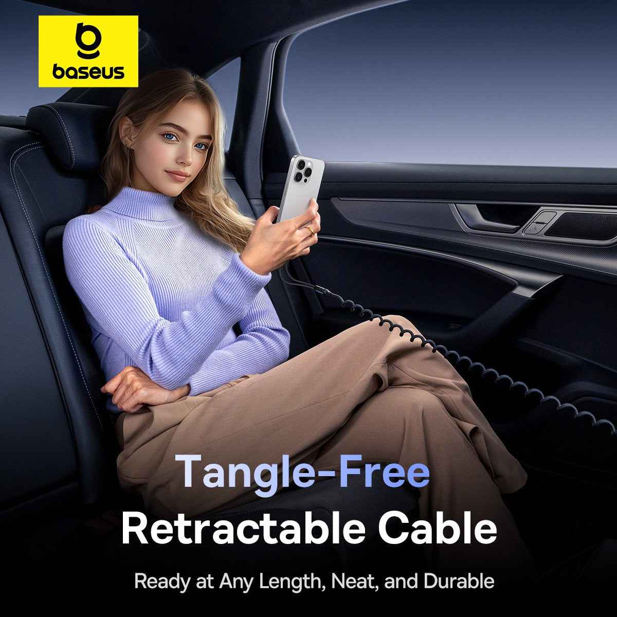 Baseus Circular Plastic Car Charger (U+C) + (C&L) Cable 60W