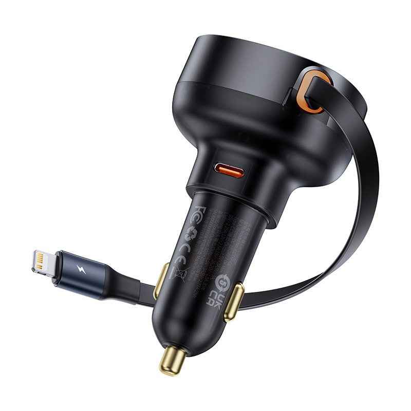 Baseus Enjoyment Pro Car Charger C+Retractable iP Cable 55W Cluster