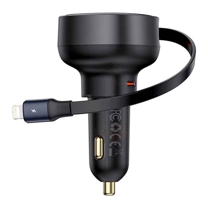 Baseus Enjoyment Pro Car Charger C+Retractable iP Cable 55W Cluster