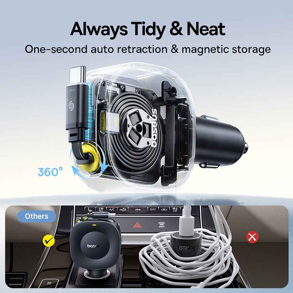 Baseus PrimeTrip VR2 Car Charger With Retractable Cable C+C 30W