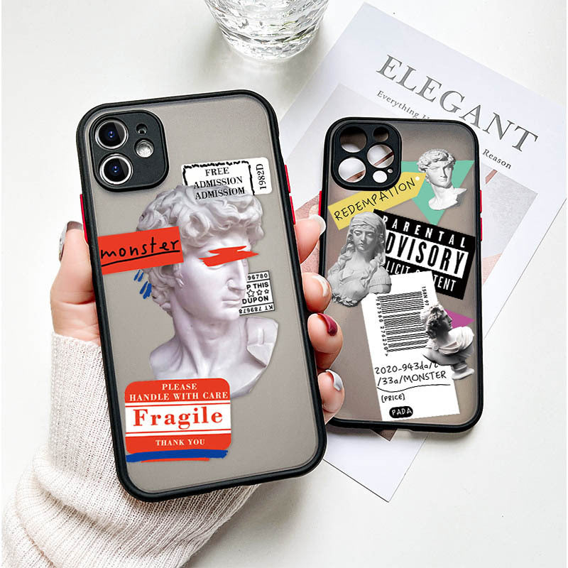 Trendy Personality Label Silicone Eagle Eye Fine Hole Mobile Phone Case - MyMobile