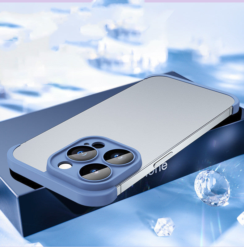 Mobile Phone Case With Glass Lens Film TPU Without Frame For iPhone 15