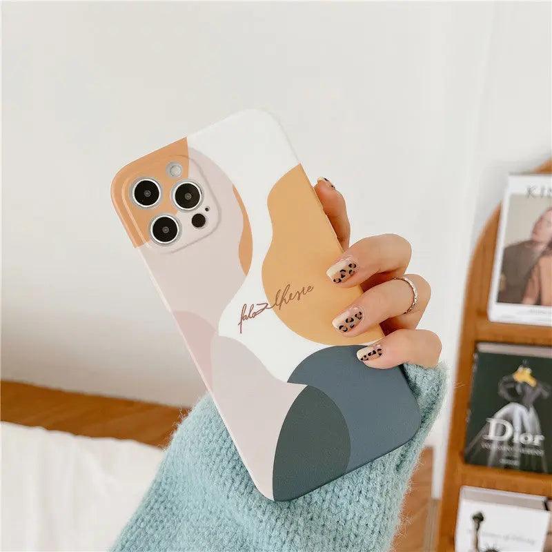 Suitable For IP 12 Mobile Phone Case Morandi Color Matching Matte Tpu - MyMobile