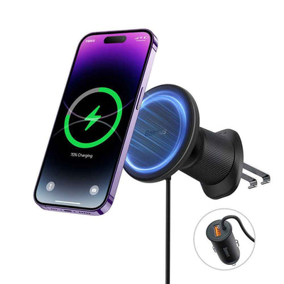 Basues CW01 Magnetic Wireless Charging Car Mount 40W (Wireless Charging 15W and USB-A 25W) Claw Edition-Cluster