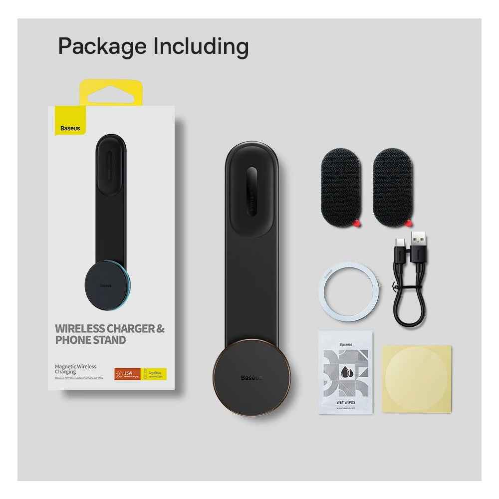 Baseus C02 Pro Series Magnetic Wireless Charging Car Mount-Cluster