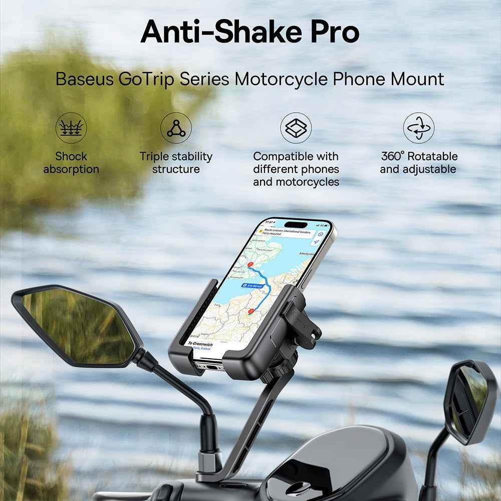 Baseus GoTrip Series Bike Phone Mount Rearview Mirror Version-Cluster