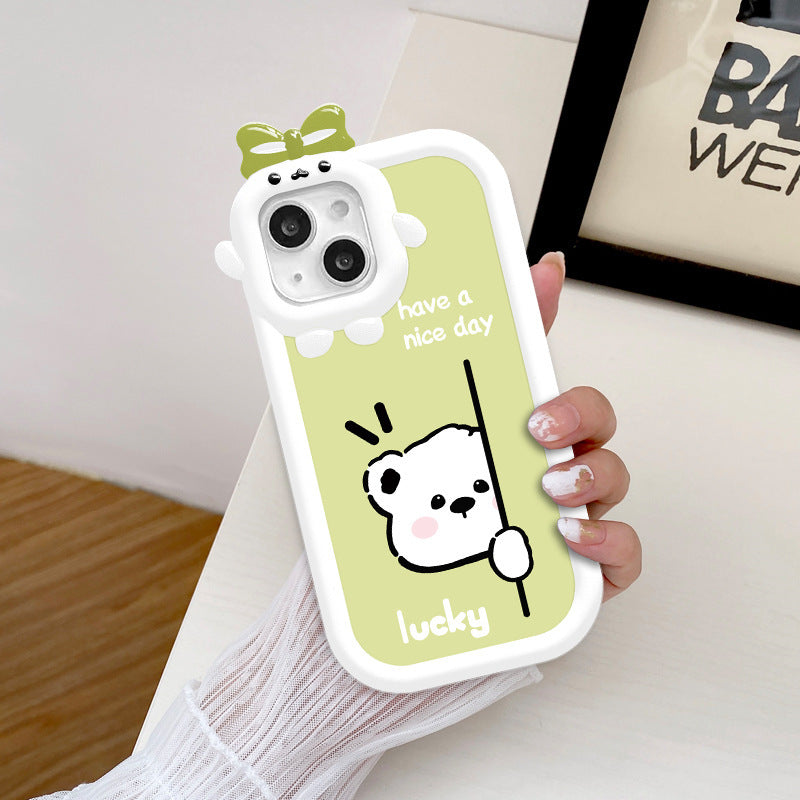 Cartoon Cute Bracket Dummy Dog Mobile Case For iPhone 14