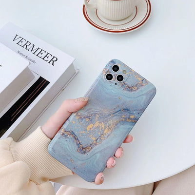 Mobile Phone Cover With Golden Marble Online Only