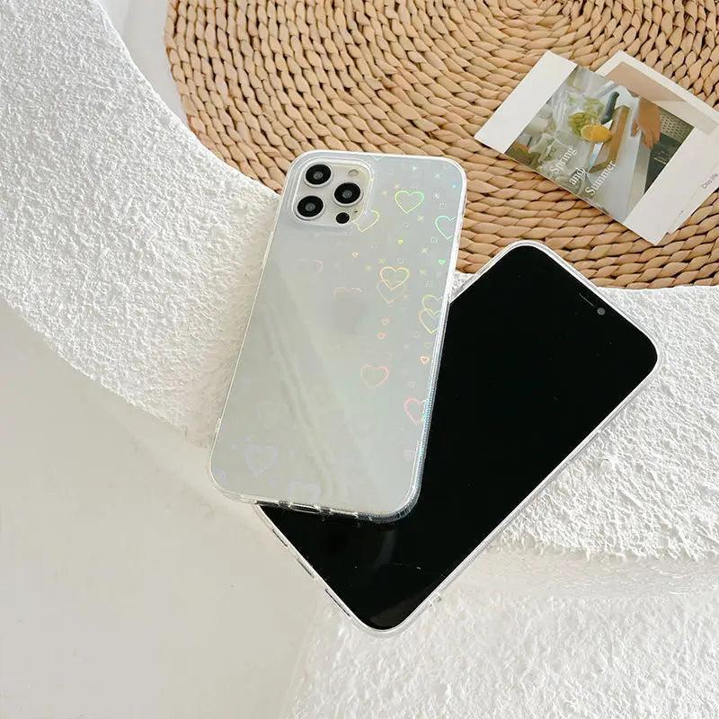 Laser Colorful Love For Double-sided Coated Silicone Phone Case - MyMobile