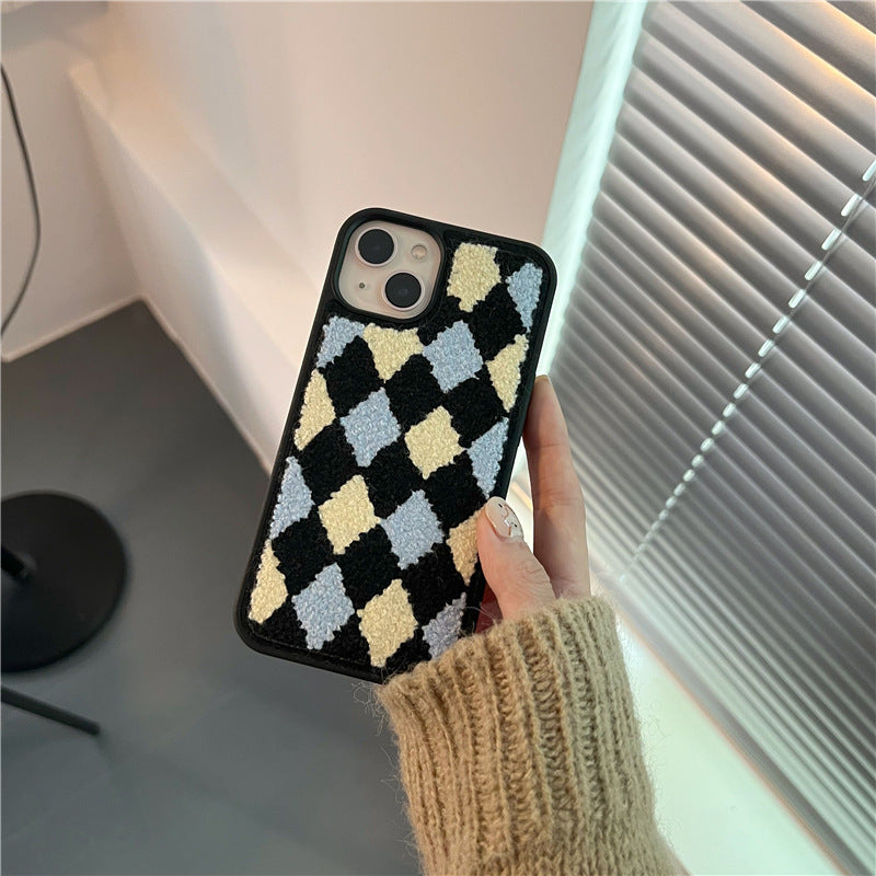 New Plush Rhombus Shockproof Mobile Phone Case - MyMobile