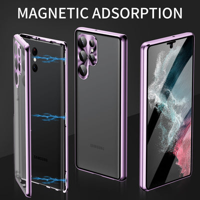 Peep-proof Magnetic Mirror Universal Magnetic King Phone Case For Samsung Galaxy S24