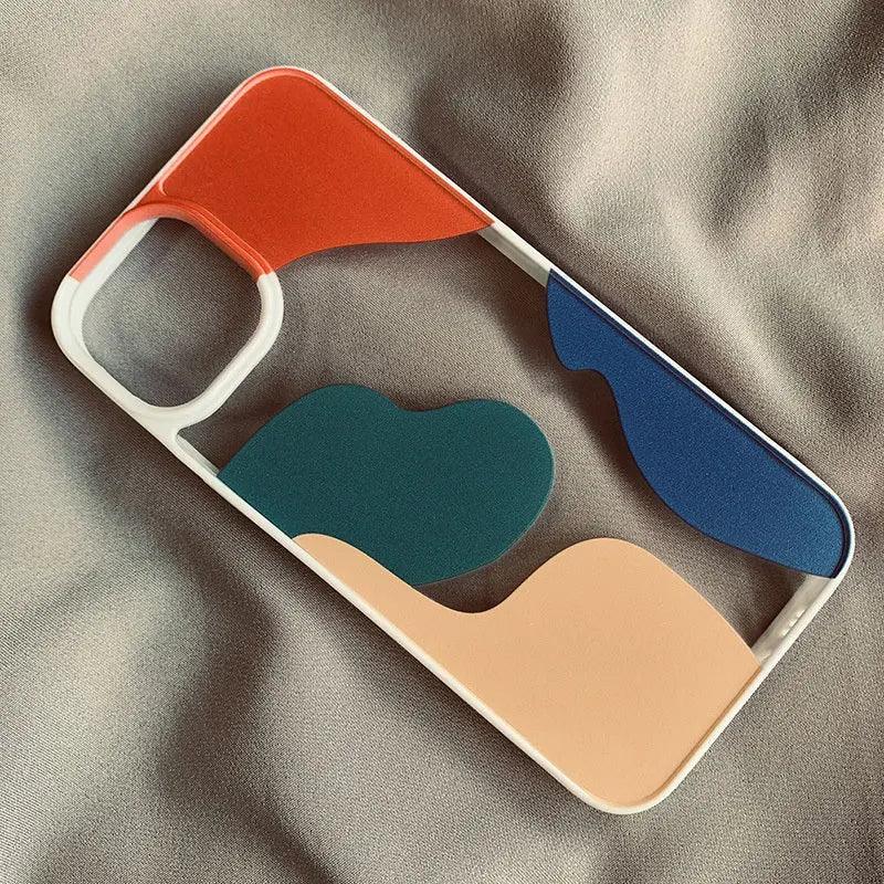 Color Block Contrast Color Geometry Suitable For 13 Mobile Phone Cases - MyMobile