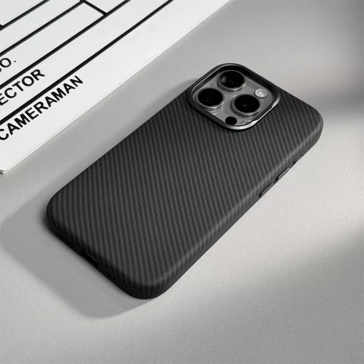 Carbon Fiber Grain Magnetic Absorbent Leather Phone Case For iPhone 16 - MyMobile