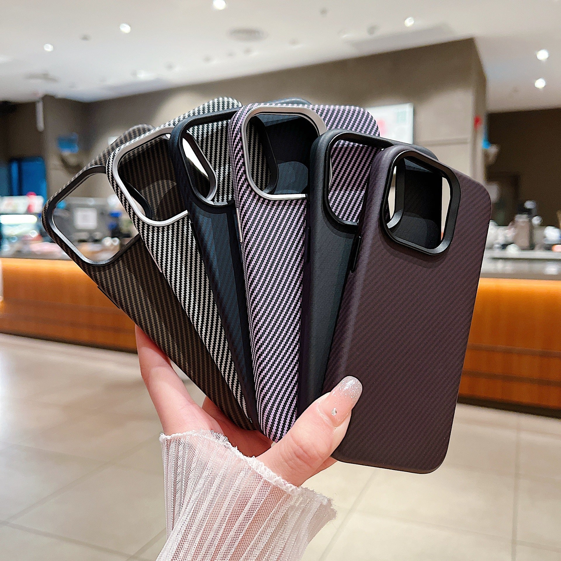 Carbon Fiber Grain Magnetic Absorbent Leather Phone Case For iPhone 16 - MyMobile