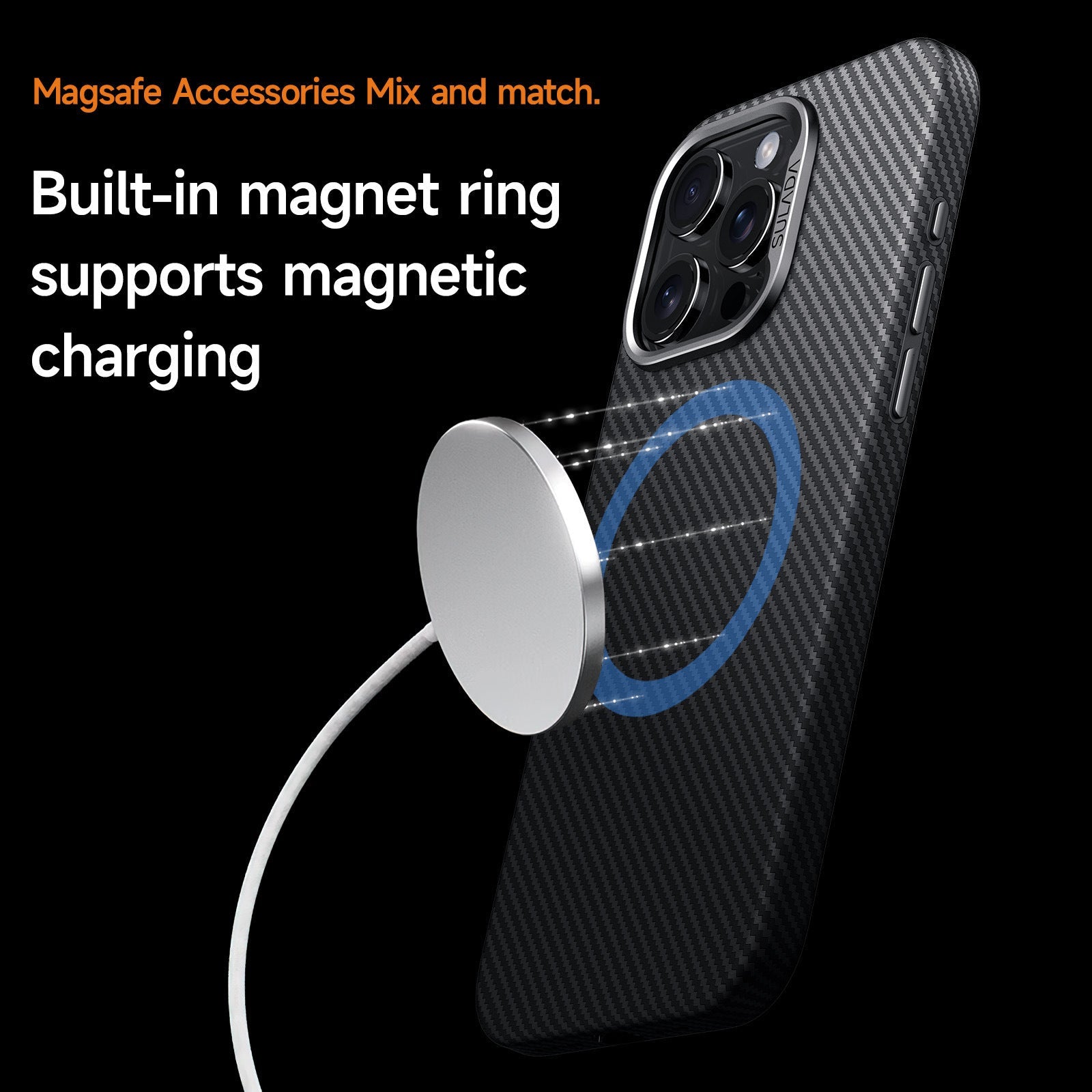 Carbon Fiber Pattern Magnetic Mobile Phone Gentleman Applicable Protective Cover For iPhone 16 - MyMobile