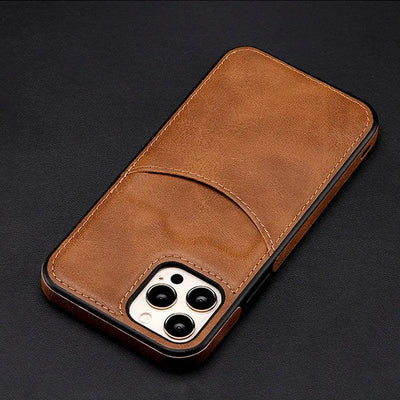 Card - inserting Leather Case Back Cover Type Protective Case - MyMobile