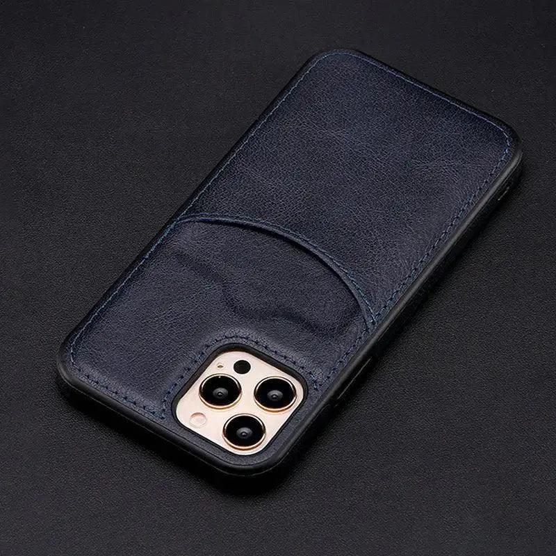 Card - inserting Leather Case Back Cover Type Protective Case - MyMobile