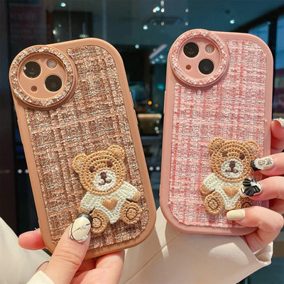 Cartoon Bear Mobile Phone Shell Flannel For iPhone 14 - MyMobile