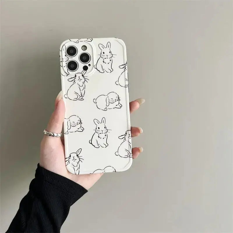 Cartoon Cute Line Rabbit Mobile Phone Shell - MyMobile