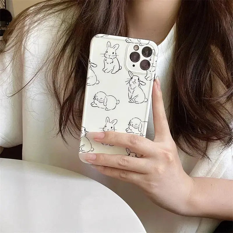 Cartoon Cute Line Rabbit Mobile Phone Shell - MyMobile