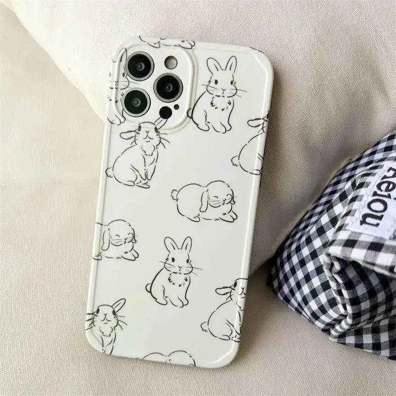 Cartoon Cute Line Rabbit Mobile Phone Shell - MyMobile