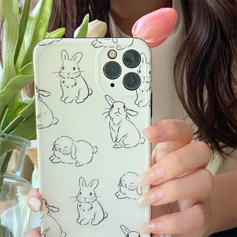 Cartoon Cute Line Rabbit Mobile Phone Shell - MyMobile