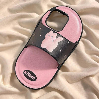 Cartoon Dog Slippers Suitable For 14 Phone Case 15 Pro13pro Leather 15promax Girl Heart 12 11 Silicone 14pro Phone Case For iPhone 14, 15 - MyMobile