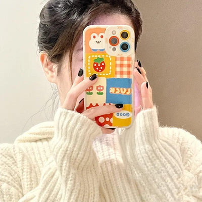 Cartoon Rabbit Print Mobile Phone Case Cover For iPhone 11, 12, 13 - MyMobile