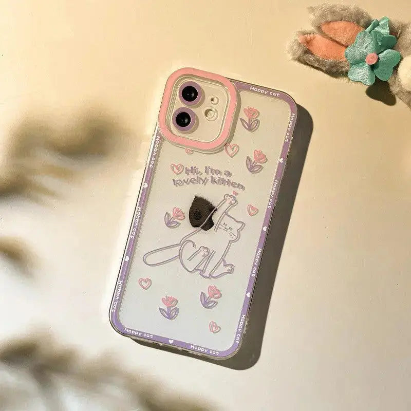 Cartoon Selling Cute Cat And Cat Anti - fall Mobile Phone Case - MyMobile