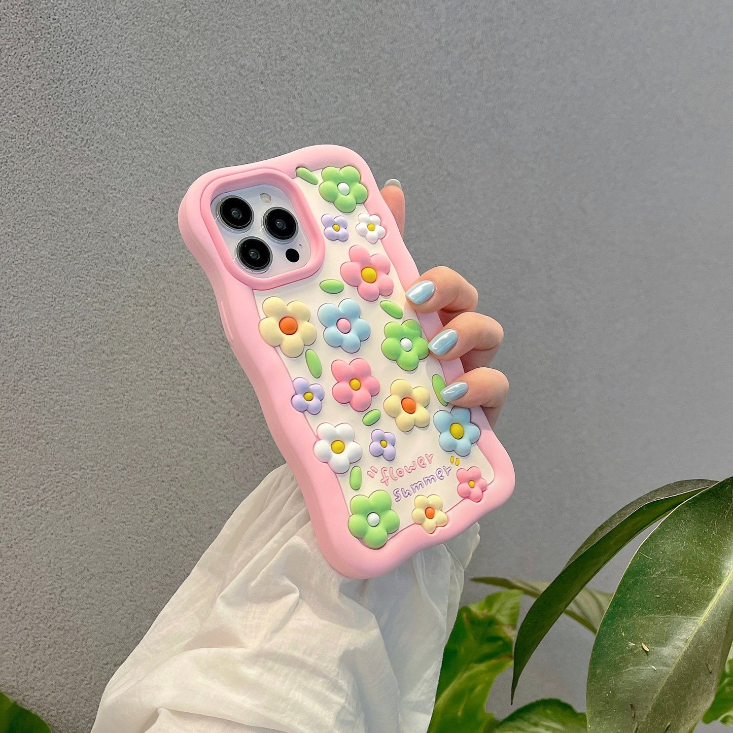 Colorful Flowers Silicone Cute Phone Case For iPhone 14