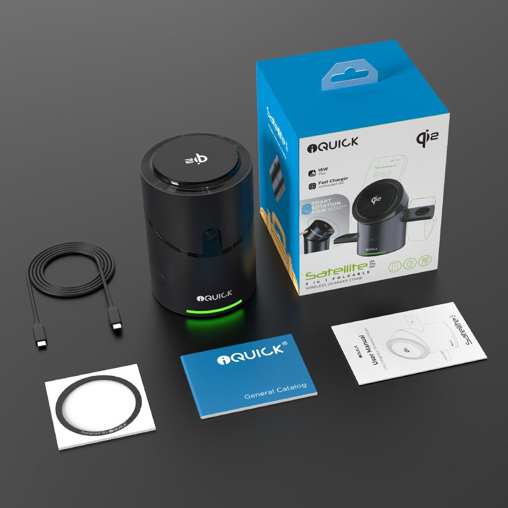 iQuick Satellite CBT-10Q 3 in 1 Foldable Wireless Charger Stand