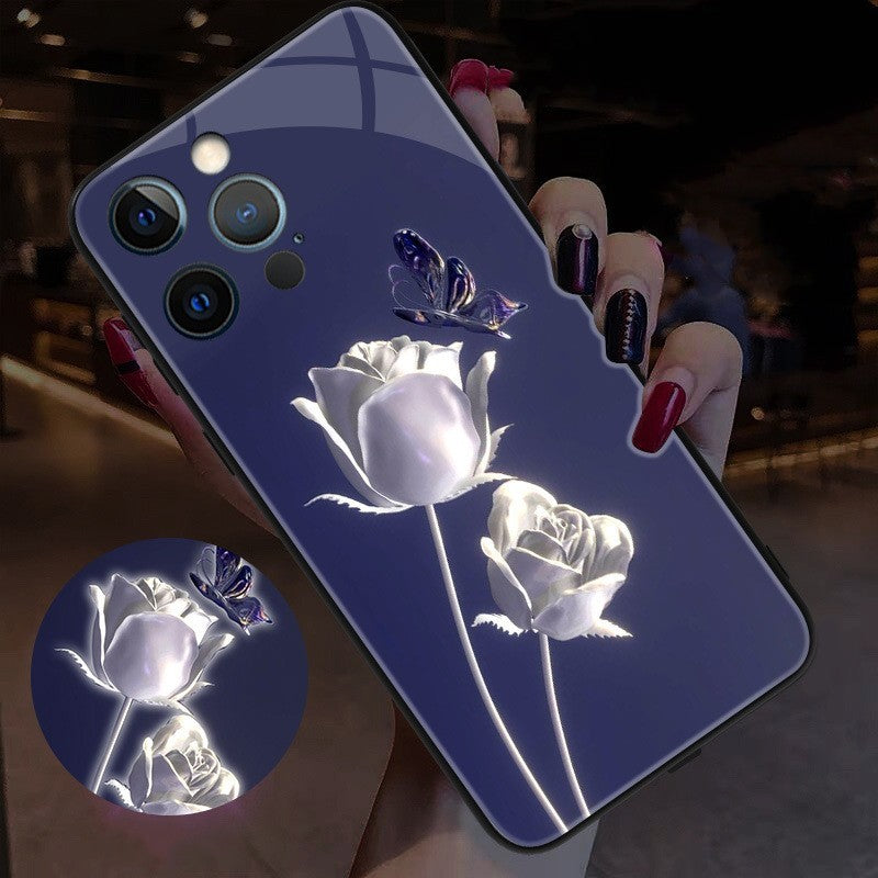 Rosette Incoming Light Emitting Phone Case For iPhone 14