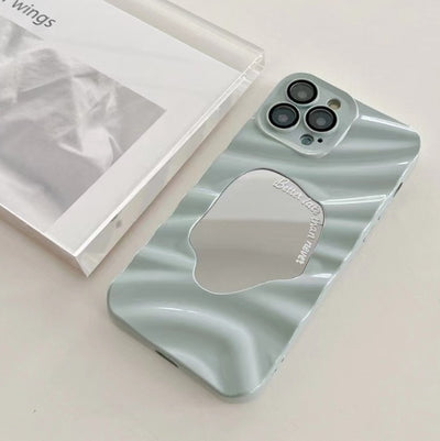 Wave Pattern Geometric Mirror Phone Case For iPhone 14