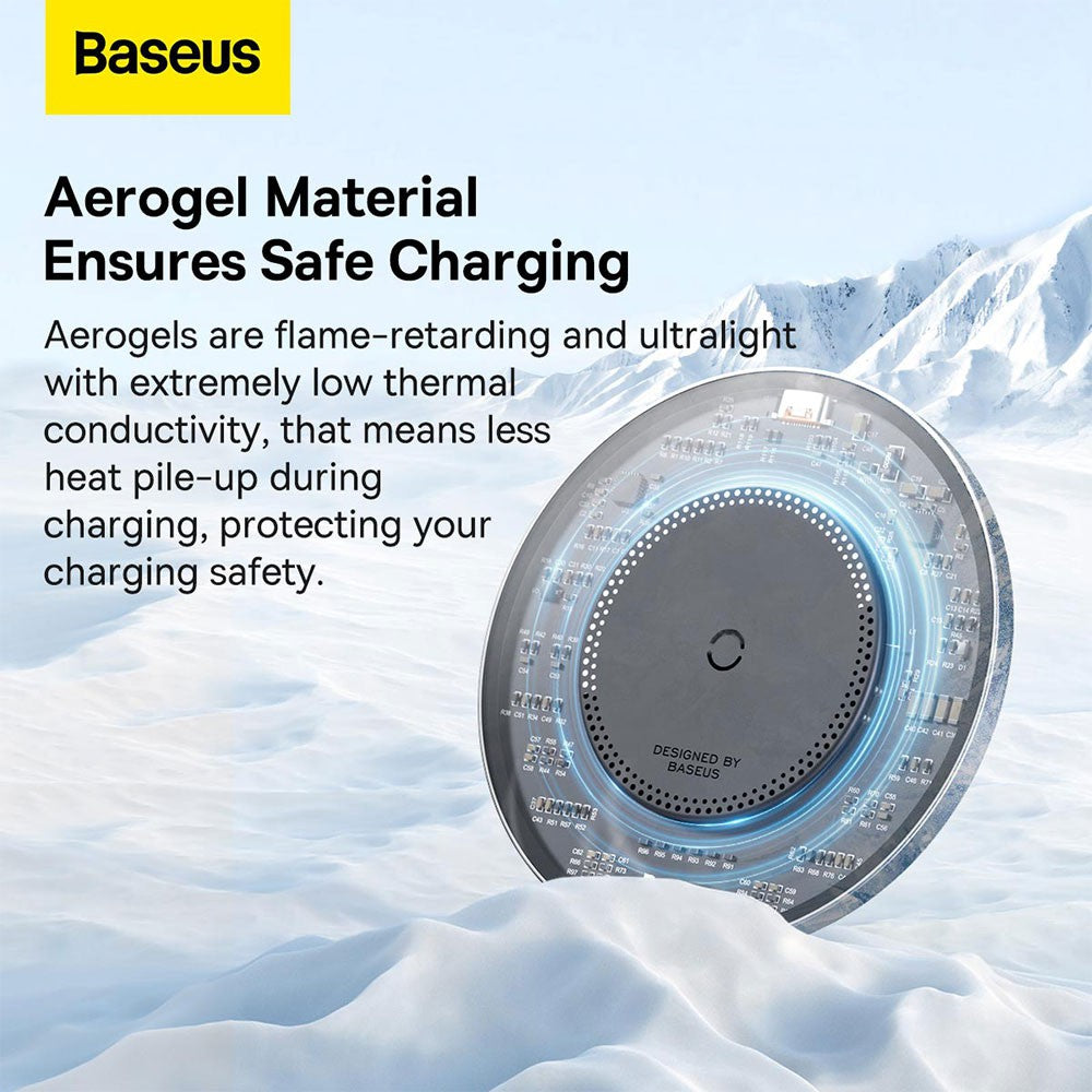 Baseus Simple 2 Wireless Charger 15W With Type-C To Type-C Cable-Cluster