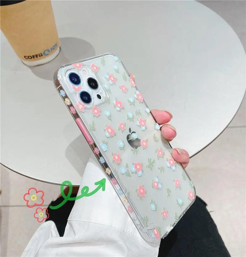 Compatible With Side Small Floral Phone Case X Xr Transparent Silicone 8plus Female Models Online Only