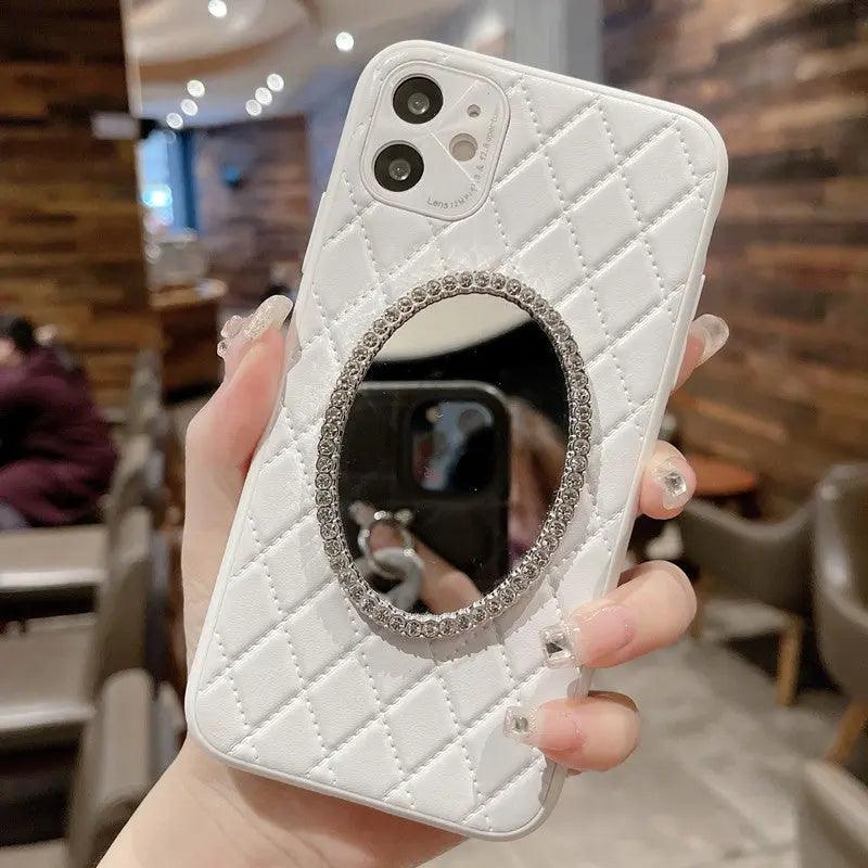 Mobile Phone Case Mirror Diamond Soft Leather Online Only