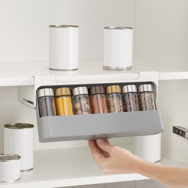 Seasoning Bottle Storage Rack Kitchen Seasoning Bottle Seasoning Box Hanging Spice Jar Storage Rack Household Punch-free