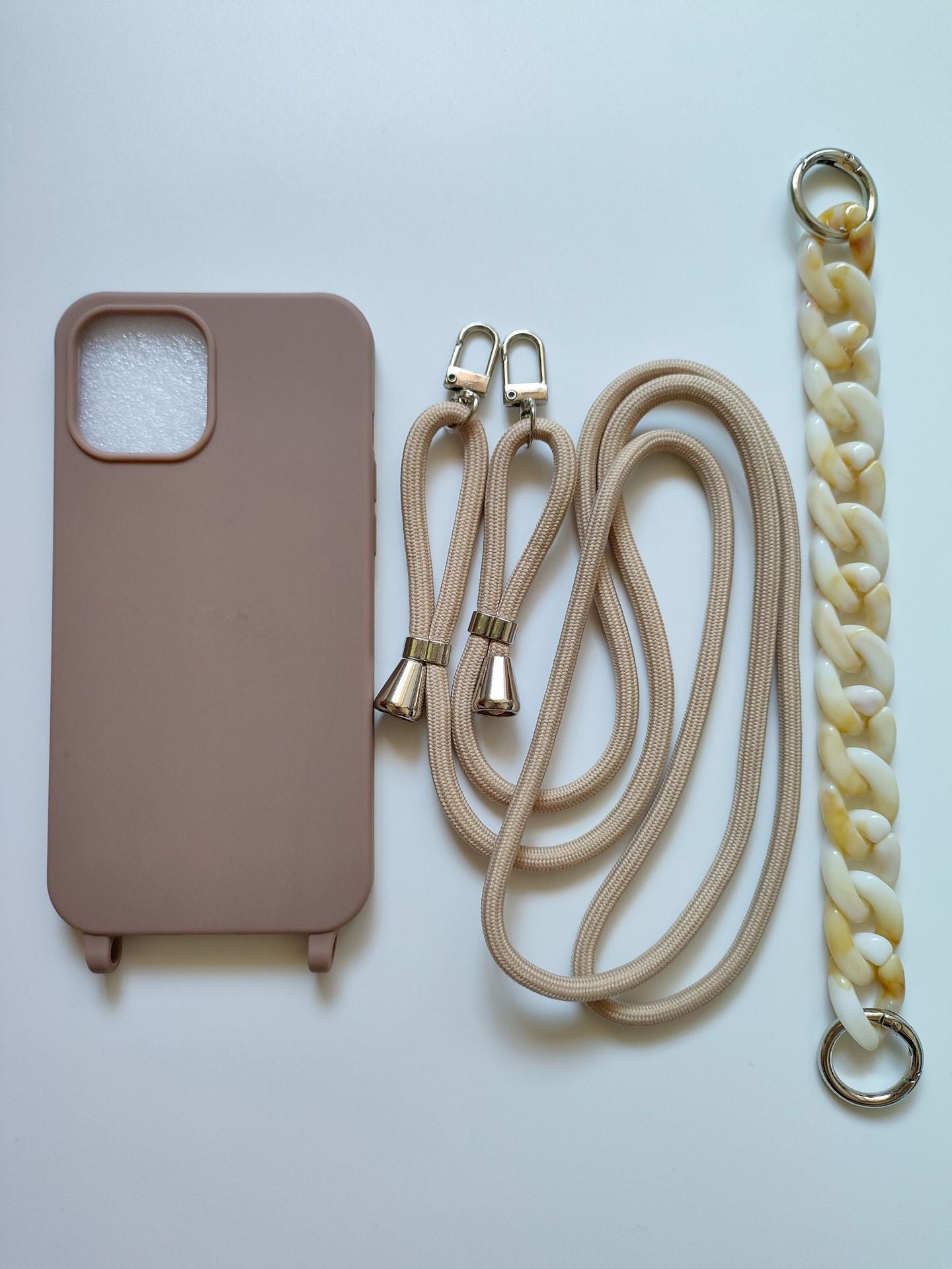 Chain Crossbody Phone Case Candy Color Soft Shell For iPhone 16 - MyMobile