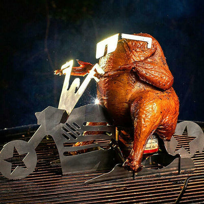 Chicken Stand Beer Funny American Motorcycle BBQ Steel Rack Tools Funny Roast Chicken Rack Grilling Roast Rack - MyMobile